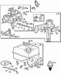 Carburetor  Fuel Tank Assy Diagram and Parts List for 131212-2124-01  Briggs and Stratton Engine